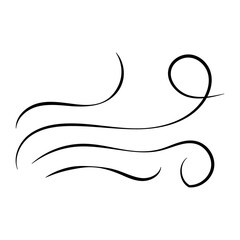 Doodle wind line sketch. Hand drawn doodle wind motion, air blow, swirl elements. Sketch drawn air blow motion, freshness, smoke flow art. Wind and air flow icons gusts. vector illustration
