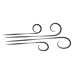 Doodle wind line sketch. Hand drawn doodle wind motion, air blow, swirl elements. Sketch drawn air blow motion, freshness, smoke flow art. Wind and air flow icons gusts. vector illustration