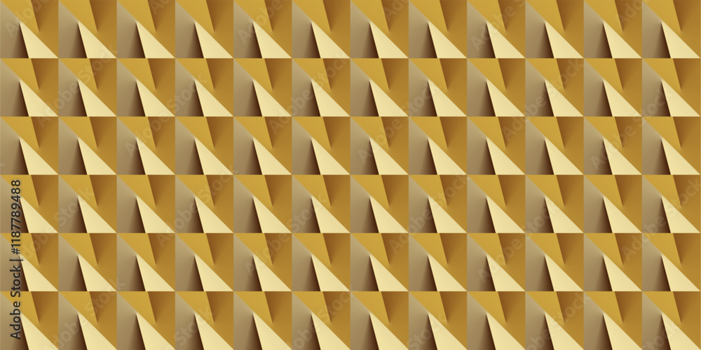 Poster composition of repeating geometric planes in the form of triangles and squares with gradations of or