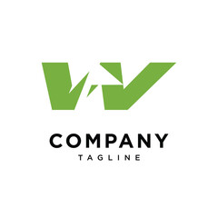 Letter W Golf flag Logo Icon Vector