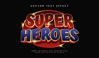 3d super heroes editable vector text effect, with strong fighter concept.