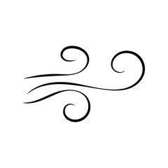 Doodle wind line sketch. Hand drawn doodle wind motion, air blow, swirl elements. Sketch drawn air blow motion, freshness, smoke flow art. Wind and air flow icons gusts. vector illustration