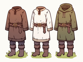 Fototapeta premium Medieval Clothing Styles - Three Different Styles