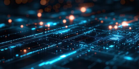 Naklejka premium An abstract background highlights a close-up of a digital signature on a tablet, featuring defocused corporate conference elements.