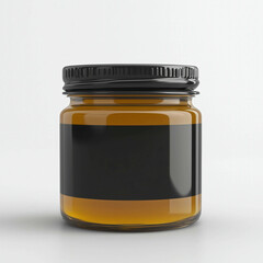honey jar blank black label mock up stock photo