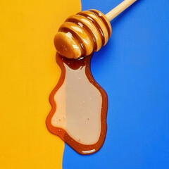 honey dripping on stick