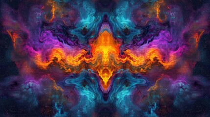Fototapeta premium A cosmic explosion rendering stars and gases in a kaleidoscope of colors.