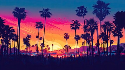 Coachella festival vector illustration. 