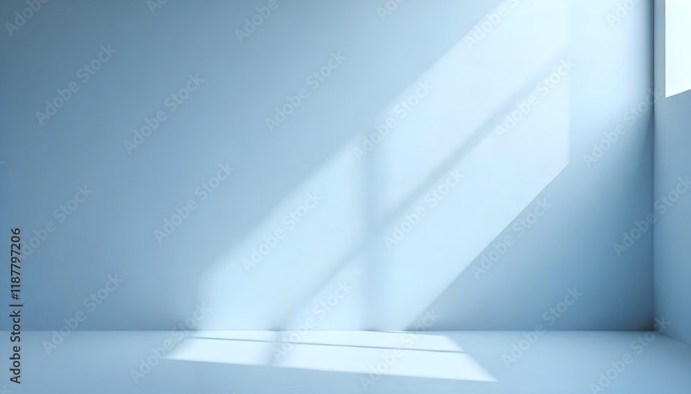 Poster a universal abstract gray-blue background with soft rays of illumination, creating a serene atmosphe