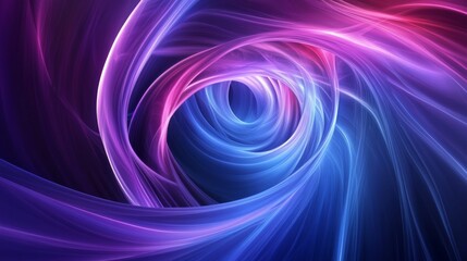 Obraz premium 50.A high-tech tunnel composition with neon lights outlining the smooth curves and edges of the structure. The alternating blue and magenta glow creates a dynamic and immersive abstract environment.