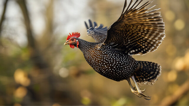 Guinea Fowl jump