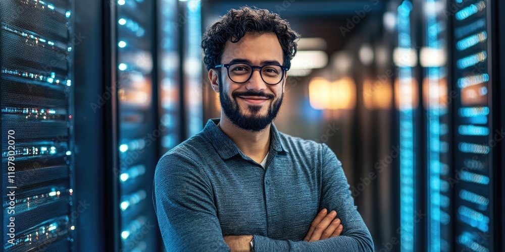 Poster an innovative data storage facility with secure, ai-managed systems that ensure efficient and safe a