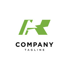 Letter K Golf Flag Logo Icon Vector