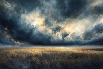 Obraz premium clouds over swamp