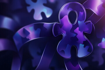 International Epilepsy Day. Epilepsy awareness concept with a purple ribbon on a purple background. World Epilepsy Day, Purple Day, and Epilepsy Awareness Day.