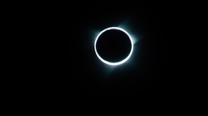A total solar eclipse with diamond-ring effect as the sun begins to reappear.
