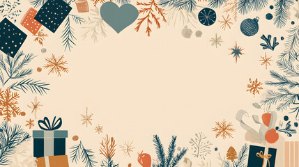 Luxurious Christmas and Holiday Promotion Banner with Elegant Ornaments, for Tags, Posters, and Banners with Ample Space for Custom Text Overlay