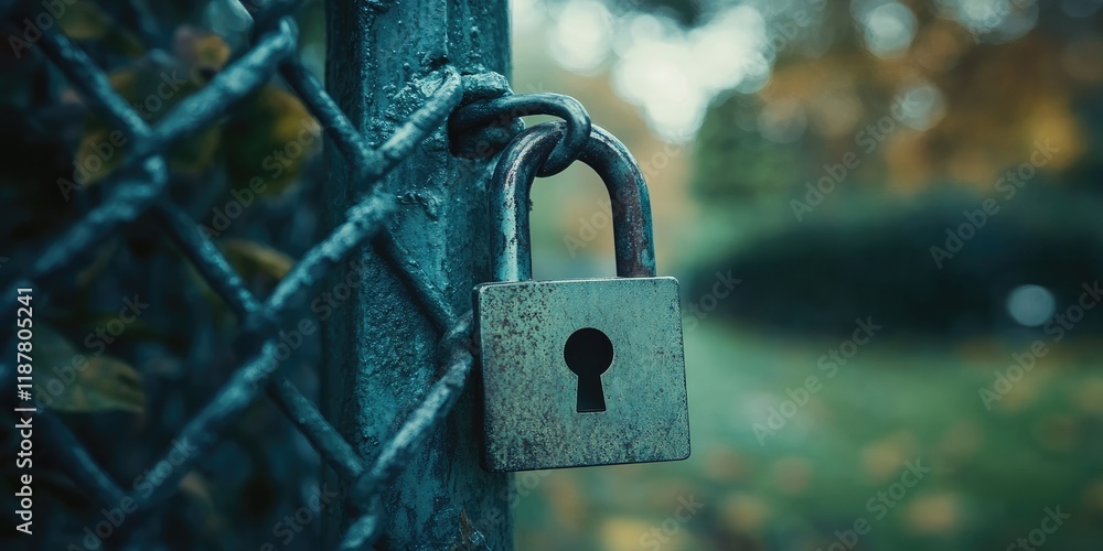 Fototapete encrypted communication occurs between devices, marked by a digital padlock that signifies a secure 