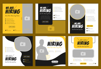 Design a modern and stylish hiring square banner template for social media posts. We are hiring job vacancies for social media posts or Social Media Square Banner design templates.