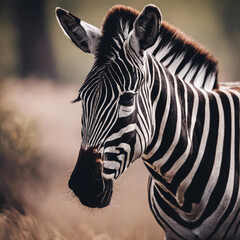 Fototapeta premium Zebra Closeup View
