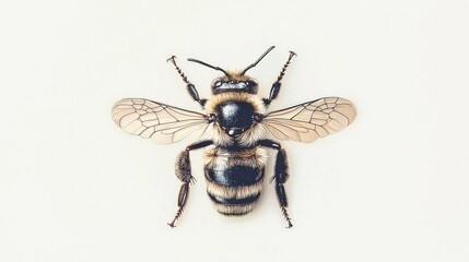 Detailed Honeybee Illustration