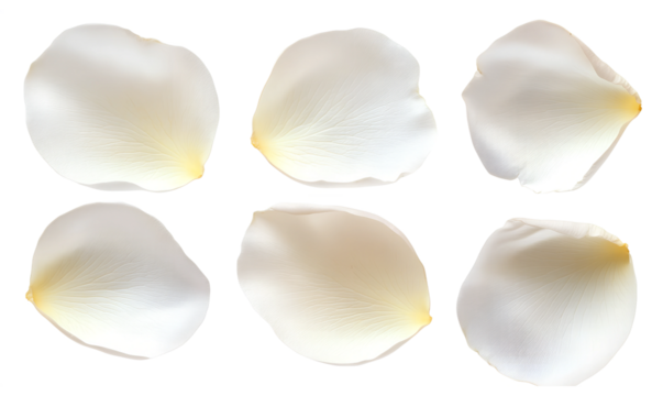 White rose petals png isolated on transparent background