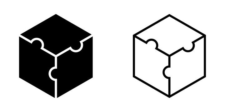 Puzzle compatible set icon on white background