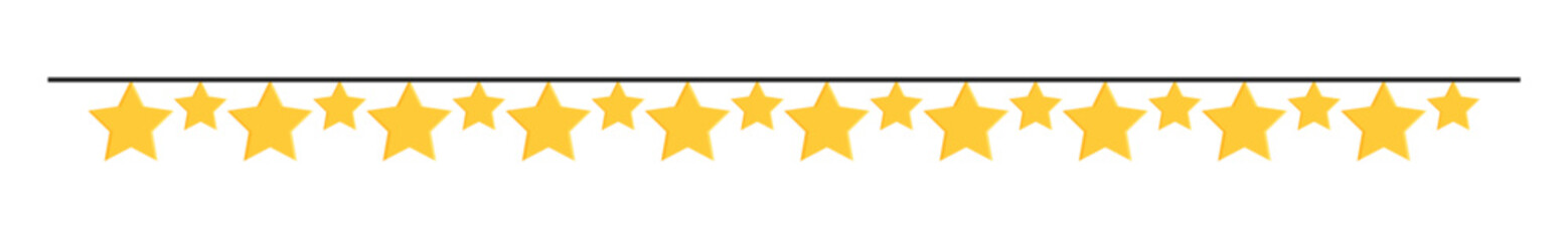 Hanging star garland ramadan ornate clipart illustration