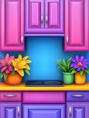 Bright Modern Cartoon Kitchen Interior Design