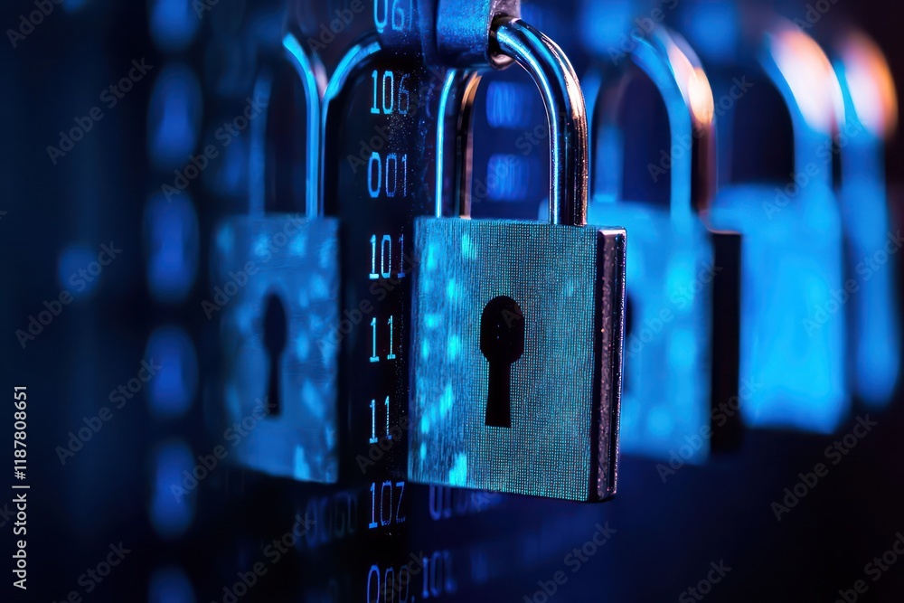 Aufkleber cybersecurity alerts on a screen highlight the risks of data theft and fraud.