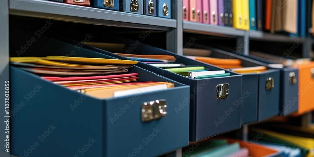 Leinwandbilder a corporate professional organizes both physical and digital files in an efficient workspace, mainta
