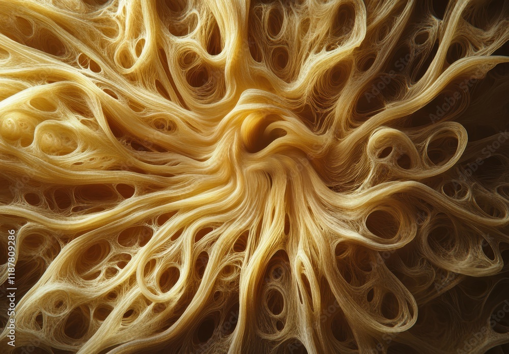 Poster abstract close-up of intricate flowing patterns resembling organic structures, showcasing smooth lin