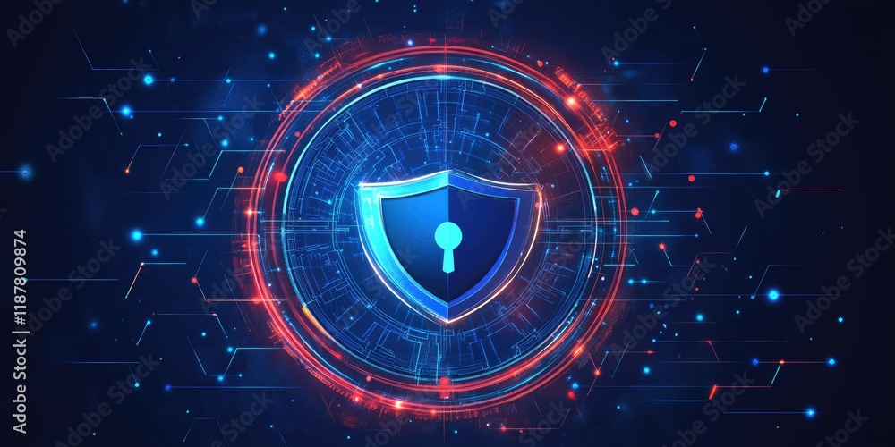Poster a cyber defense framework showcasing defensive measures, threat detection methods, and response prot
