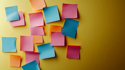 Fototapeta premium A vibrant collage of colorful sticky notes on background