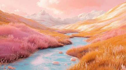 Dreamy 3D Landscape Rendering