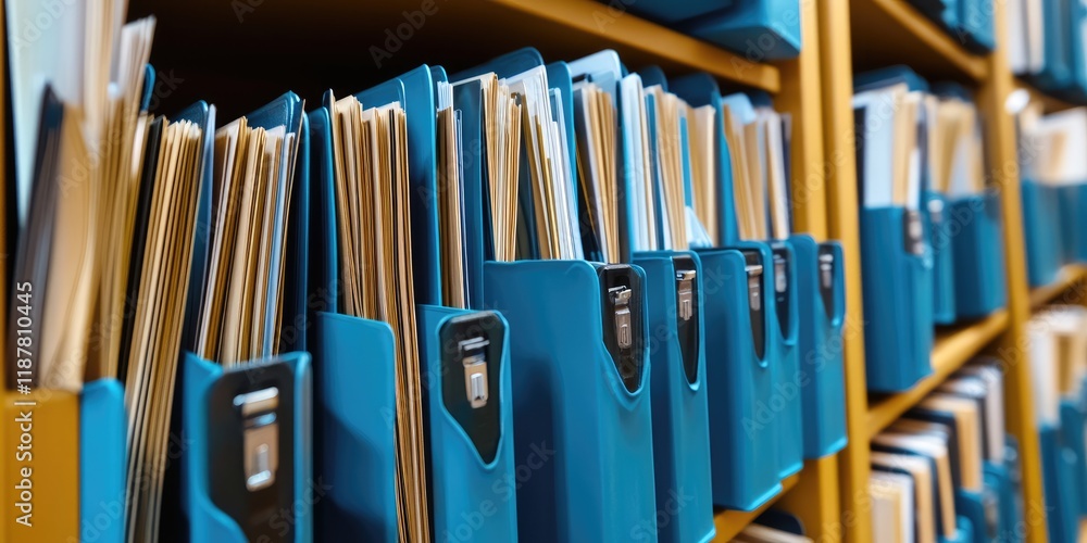 Aufkleber a corporate professional organizes both digital and physical files in an efficient workspace, mainta