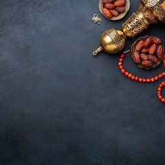 Naklejka premium Ramadan Dates and Prayer Beads