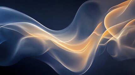 Abstract Gold and Blue Wave Forms Design