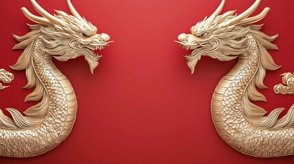 Fototapeta premium Celebrating chinese new year majestic dragon displays festive atmosphere cultural heritage vibrant environment artistic viewpoint