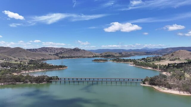 Aerial footage of Bonnie Doon Victoria Australia