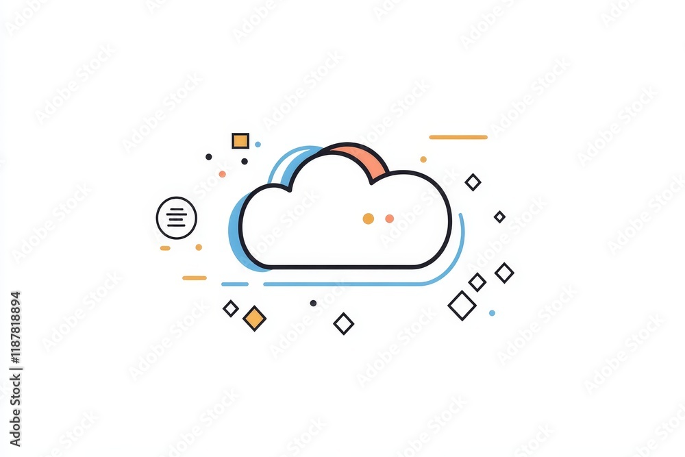 Aufkleber simple cloud computing icon design.