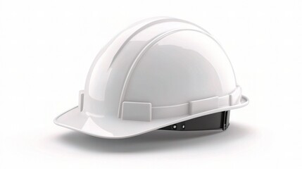 Fototapeta premium Isolated White Safety Helmet on White Background for Construction Use