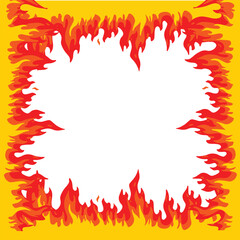 Fire frame illustration isolated on white background