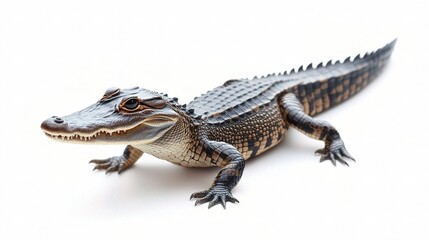 Fototapeta premium Isolated Crocodile on White Background for Creative Projects
