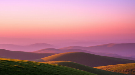 Fototapeta premium Sunrise Over Rolling Hills