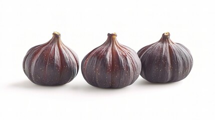 Obraz premium Fresh Ripe Figs Isolated on White Background for Culinary Use
