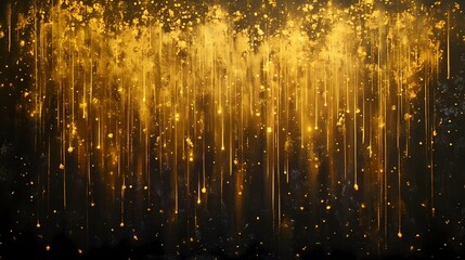 Stunning Abstract Background with Golden Drips and Dazzling Particles, Perfect for Celebratory Themes and Elegant Designs