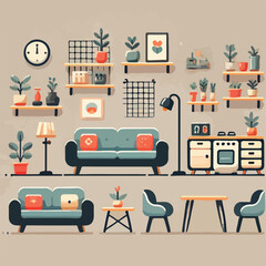 flat furniture icon vector illustration
