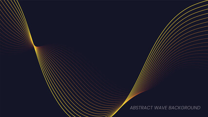 Abstract wave background with yellow line color element. Dynamic wave pattern. Modern flowing wavy lines. Futuristic technology concept. Suit for banner, poster, cover, brochure, flyer, website