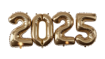 2025 Gold Balloons, Happy New Year 2025, New Year's Eve, New Year's Celebration, Gold Balloons 2025